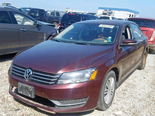 1VWAP7A30EC004649 - 2014 VOLKSWAGEN PASSAT S BURGUNDY photo 2