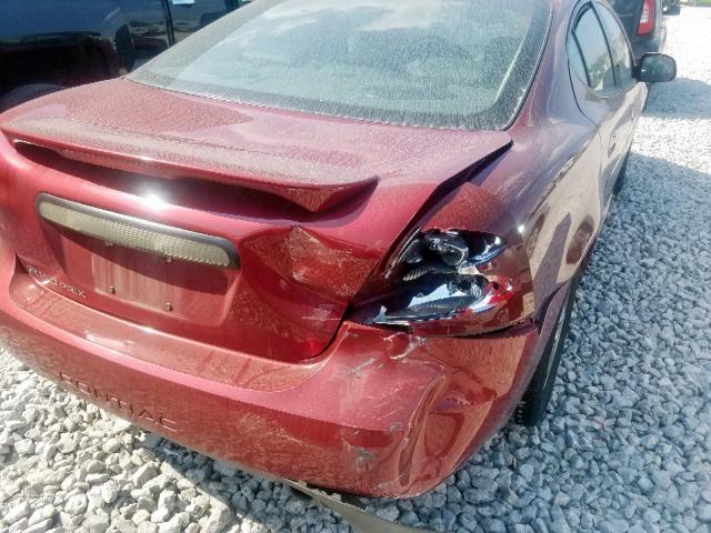 2G2WP552081137800 - 2008 PONTIAC GRAND PRIX BURGUNDY photo 9