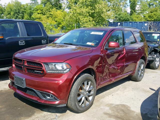 1C4RDJDG1HC643847 - 2017 DODGE DURANGO GT RED photo 2