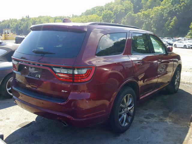 1C4RDJDG1HC643847 - 2017 DODGE DURANGO GT RED photo 4