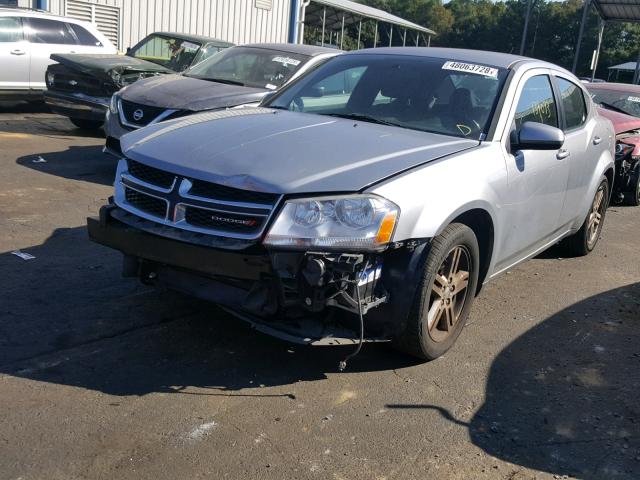 1C3CDZCB6DN625115 - 2013 DODGE AVENGER SX SILVER photo 2