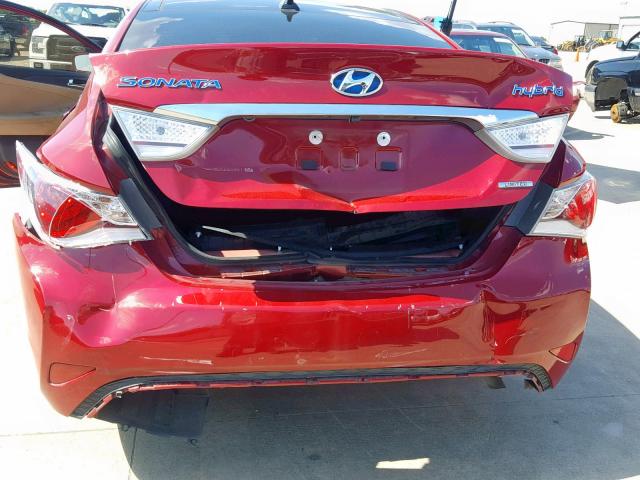 KMHEC4A43FA136689 - 2015 HYUNDAI SONATA HYB RED photo 9