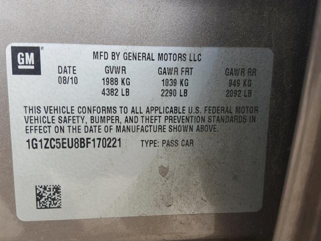 1G1ZC5EU8BF170221 - 2011 CHEVROLET MALIBU 1LT BROWN photo 10