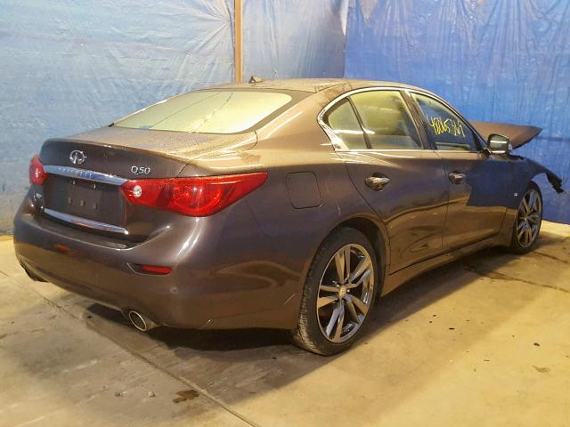 JN1BV7AR5FM415898 - 2015 INFINITI Q50 BASE BROWN photo 4