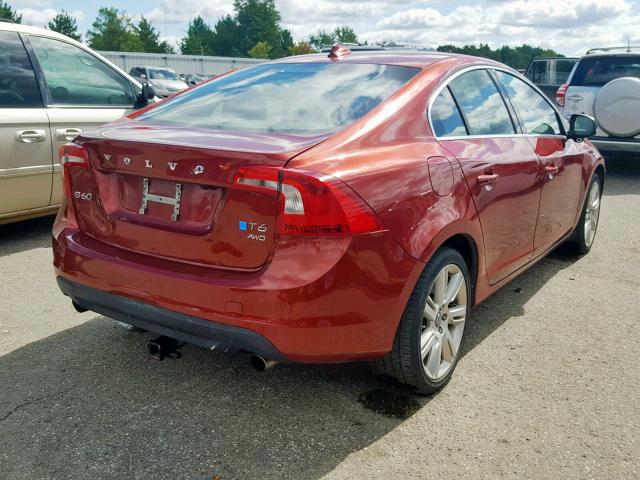 YV1902FH0D2188507 - 2013 VOLVO S60 T6 RED photo 4