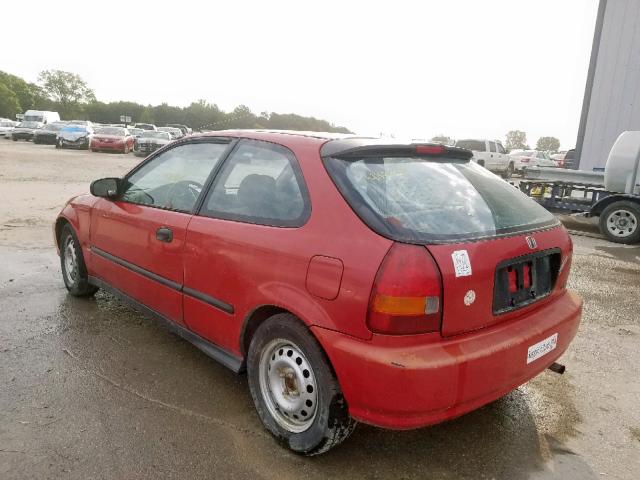 2HGEJ6326VH100532 - 1997 HONDA CIVIC CX RED photo 3