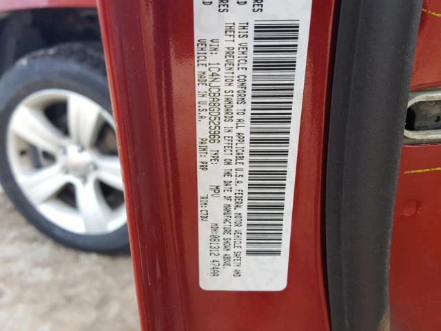 1C4NJCBA8GD525966 - 2016 JEEP COMPASS SP ბურგუნდია ფოტო 10