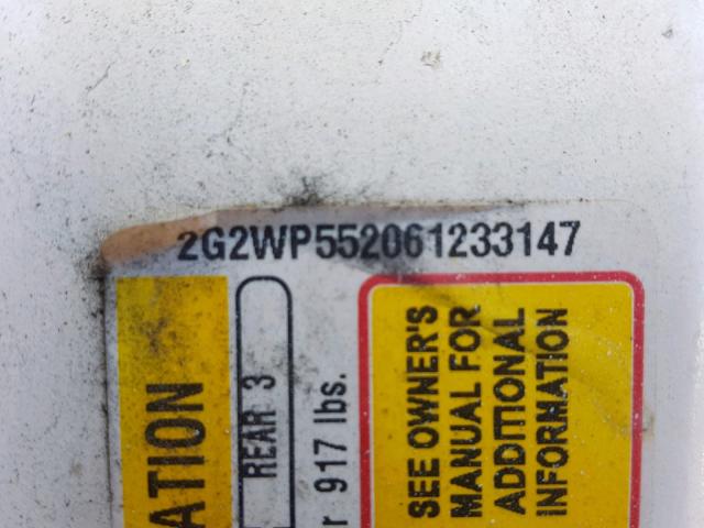 2G2WP552061233147 - 2006 PONTIAC GRAND PRIX WHITE photo 10