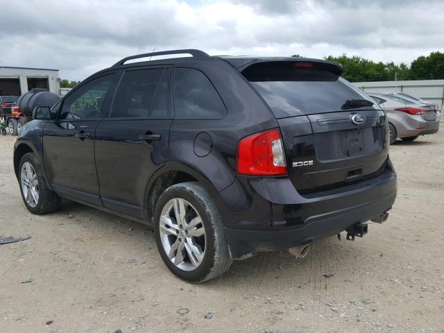 2FMDK3JC8EBB46539 - 2014 FORD EDGE SEL BLACK photo 3