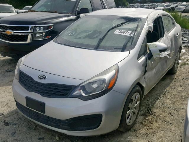 KNADM4A38D6291045 - 2013 KIA RIO LX SILVER photo 2