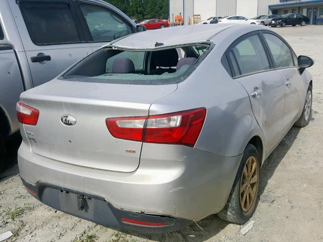 KNADM4A38D6291045 - 2013 KIA RIO LX SILVER photo 4