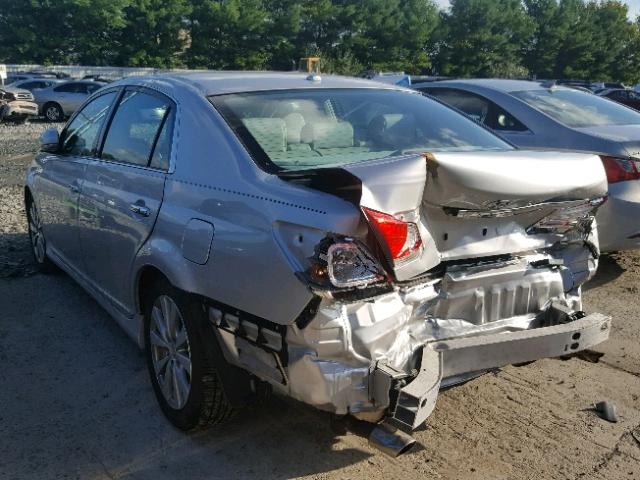 4T1BK3DB9BU439432 - 2011 TOYOTA AVALON BAS SILVER photo 3