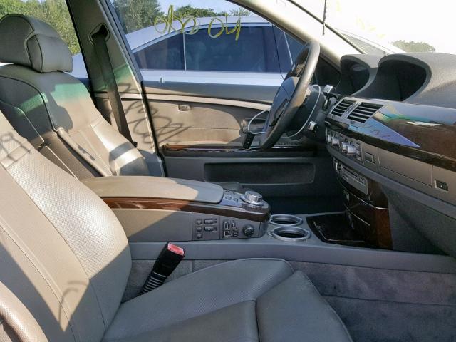 WBAHL83537DT09977 - 2007 BMW 750I SILVER photo 5