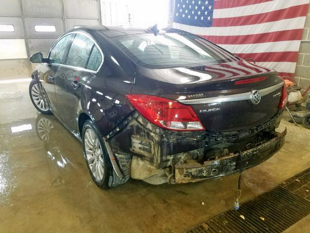 W04GR5EC6B1063664 - 2011 BUICK REGAL CXL BROWN photo 3