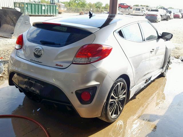 KMHTC6AE5GU294642 - 2016 HYUNDAI VELOSTER T SILVER photo 4