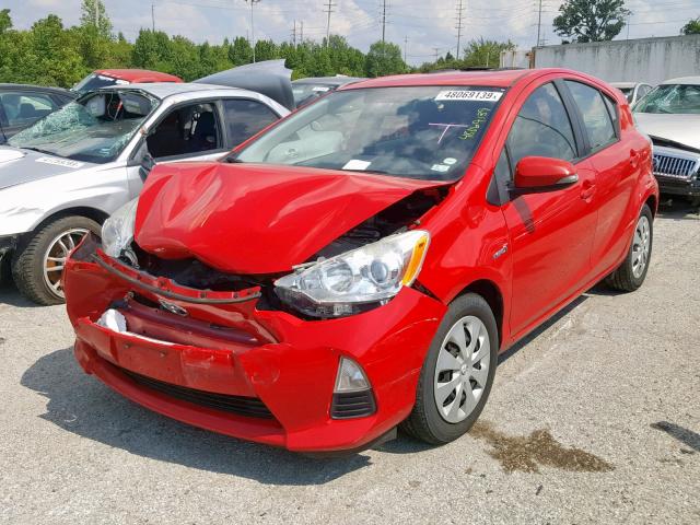 JTDKDTB32C1011831 - 2012 TOYOTA PRIUS C RED photo 2