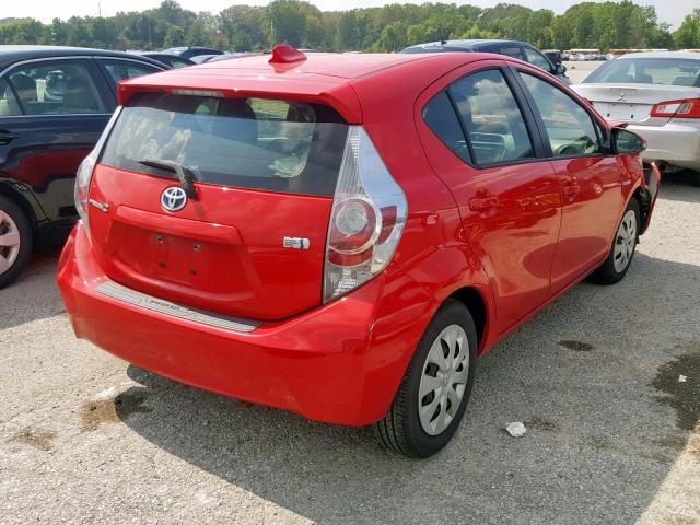 JTDKDTB32C1011831 - 2012 TOYOTA PRIUS C RED photo 4