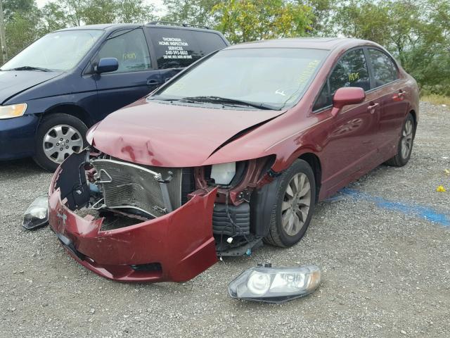 19XFA1F95BE029233 - 2011 HONDA CIVIC EXL RED photo 2