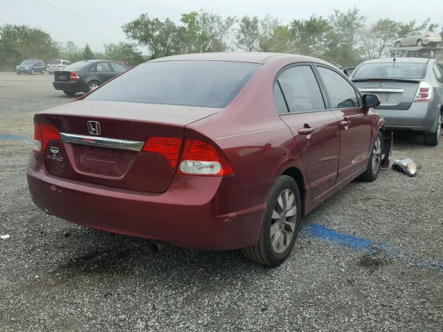 19XFA1F95BE029233 - 2011 HONDA CIVIC EXL RED photo 4