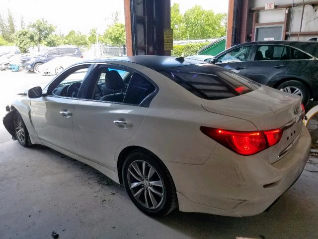 JN1BV7ARXEM704189 - 2014 INFINITI Q50 BASE WHITE photo 3