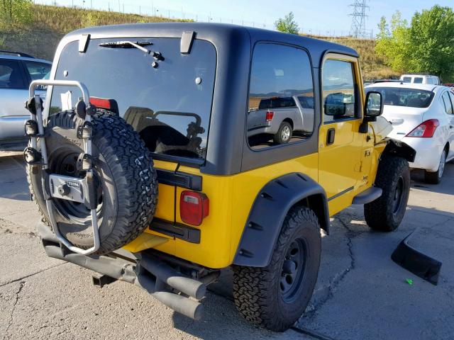 1J4FA39S45P381793 - 2005 JEEP WRANGLER X YELLOW photo 4