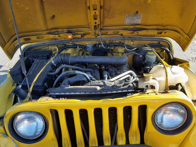 1J4FA39S45P381793 - 2005 JEEP WRANGLER X YELLOW photo 7