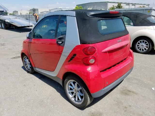WMEEK31XX9K254444 - 2009 SMART FORTWO PAS 红色 照片 3
