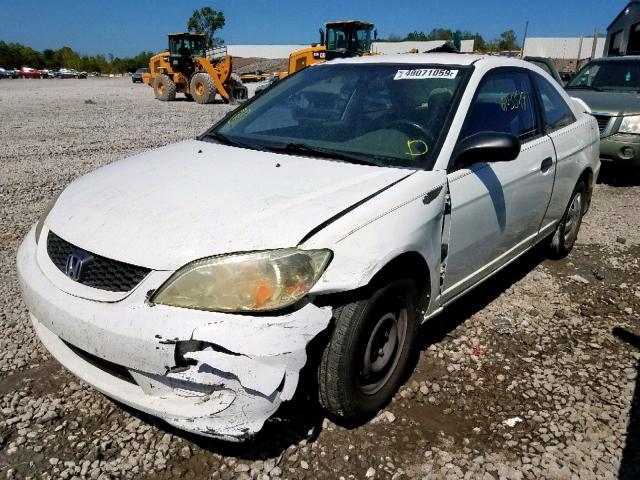 1HGEM221X5L077204 - 2005 HONDA CIVIC DX V WHITE photo 2