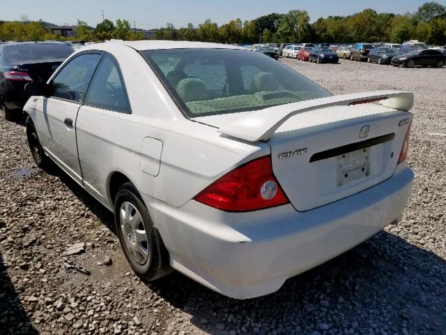 1HGEM221X5L077204 - 2005 HONDA CIVIC DX V WHITE photo 3