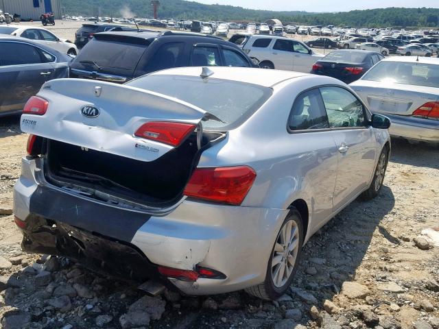 KNAFX6A86E5237628 - 2014 KIA FORTE EX SILVER photo 4