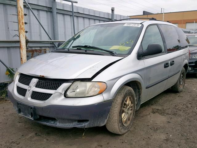 1D4GP25R23B125073 - 2003 DODGE CARAVAN SE SILVER photo 2