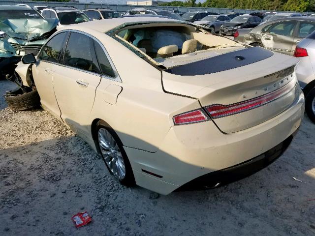 3LN6L2G92ER831729 - 2014 LINCOLN MKZ CREAM photo 3