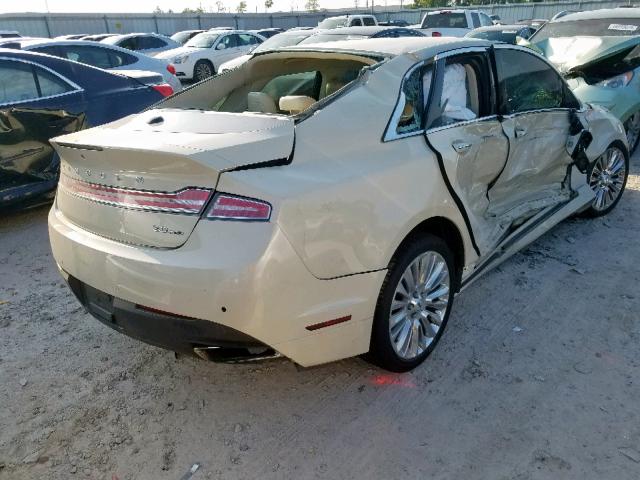 3LN6L2G92ER831729 - 2014 LINCOLN MKZ CREAM photo 4