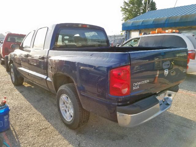 1D7HE48N86S600473 - 2006 DODGE DAKOTA QUA BLUE photo 3