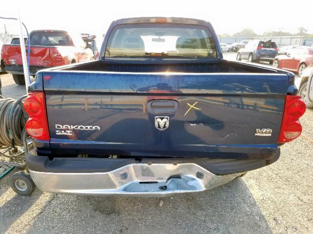 1D7HE48N86S600473 - 2006 DODGE DAKOTA QUA BLUE photo 6