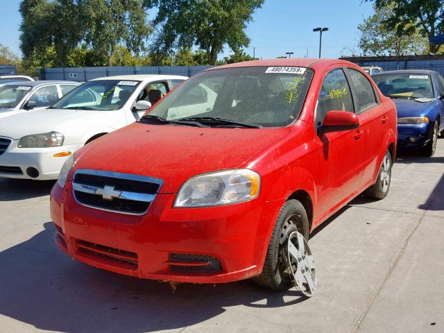 KL1TD5DE9AB089147 - 2010 CHEVROLET AVEO LS RED photo 2