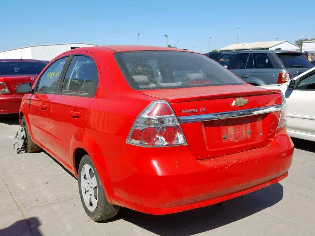 KL1TD5DE9AB089147 - 2010 CHEVROLET AVEO LS RED photo 3