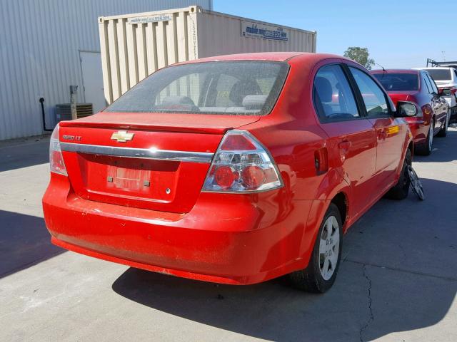 KL1TD5DE9AB089147 - 2010 CHEVROLET AVEO LS RED photo 4