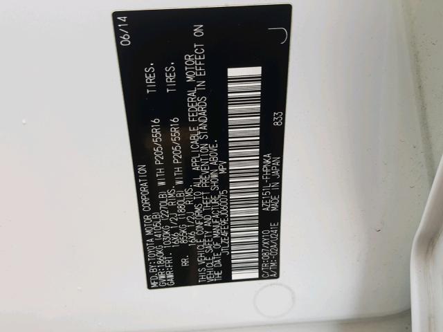 JTLZE4FE9EJ060075 - 2014 TOYOTA SCION XB Ақ фото 10