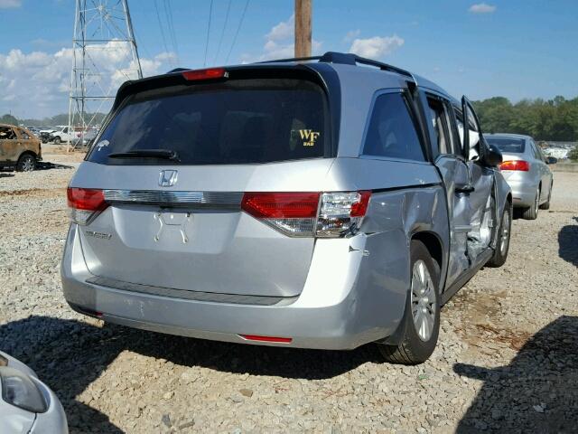 5FNRL5H20EB116762 - 2014 HONDA ODYSSEY LX SILVER photo 4