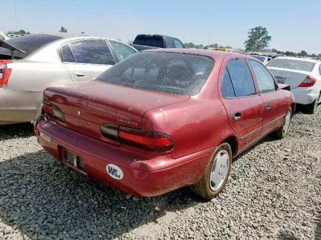 1Y1SK5264VZ421493 - 1997 GEO PRIZM RED photo 4