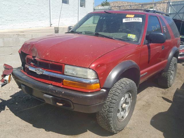 1GNCT18X64K146822 - 2004 CHEVROLET BLAZER MAROON photo 2