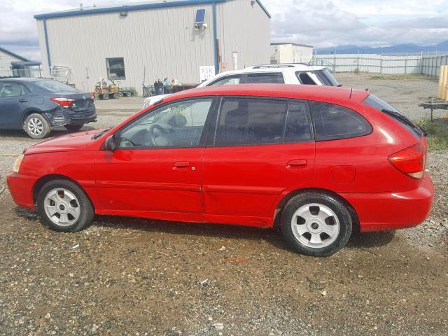 KNADC165556265435 - 2005 KIA RIO CINCO RED photo 9