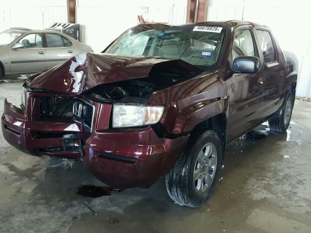 2HJYK16337H542294 - 2007 HONDA RIDGELINE MAROON photo 2