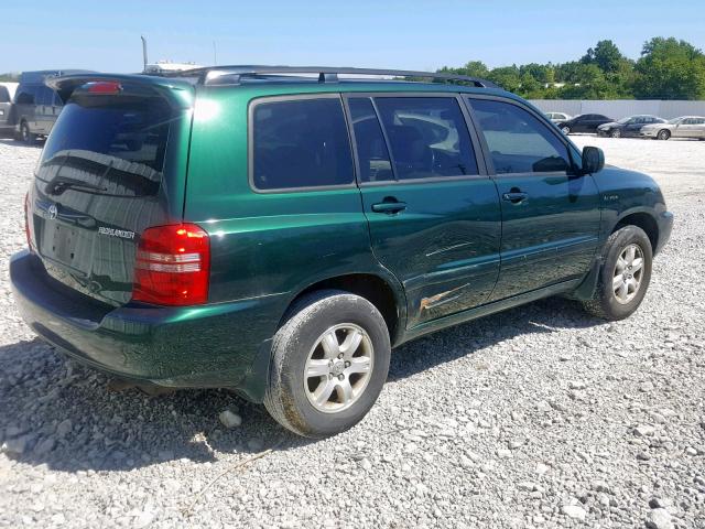 JTEHF21A710036298 - 2001 TOYOTA HIGHLANDER GREEN photo 4