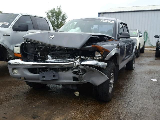 1D7HG48N94S542414 - 2004 DODGE DAKOTA QUA GRAY photo 2