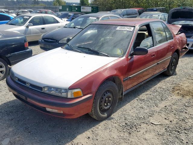 JHMCB7657LC042329 - 1990 HONDA ACCORD LX BURGUNDY photo 2