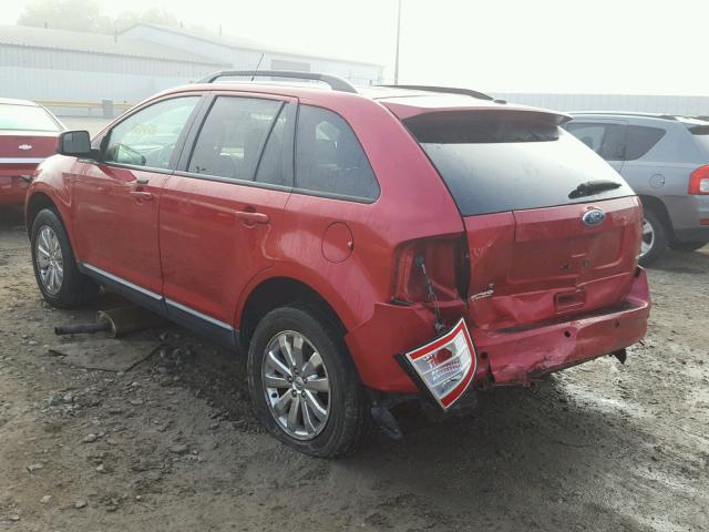 2FMDK3JC3ABB03043 - 2010 FORD EDGE SEL RED photo 3