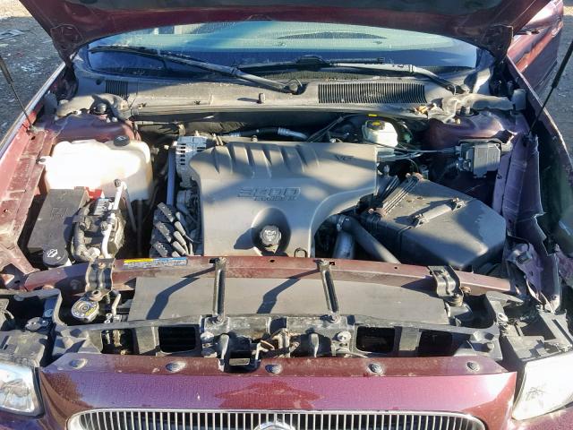 1G4HP52K234179032 - 2003 BUICK LESABRE CU MAROON photo 7