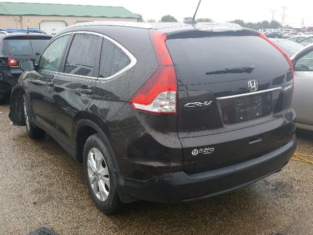 5J6RM4H78DL067545 - 2013 HONDA CR-V EXL BLACK photo 3